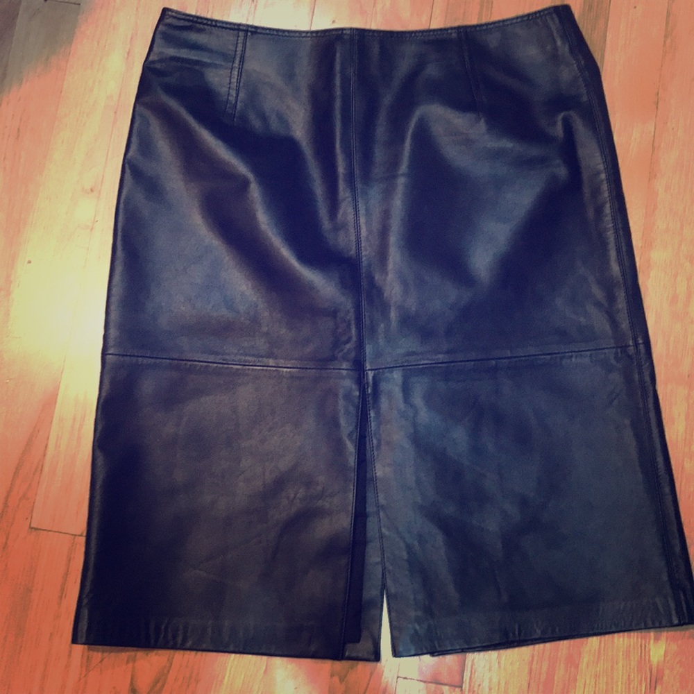 Black leather skirt
